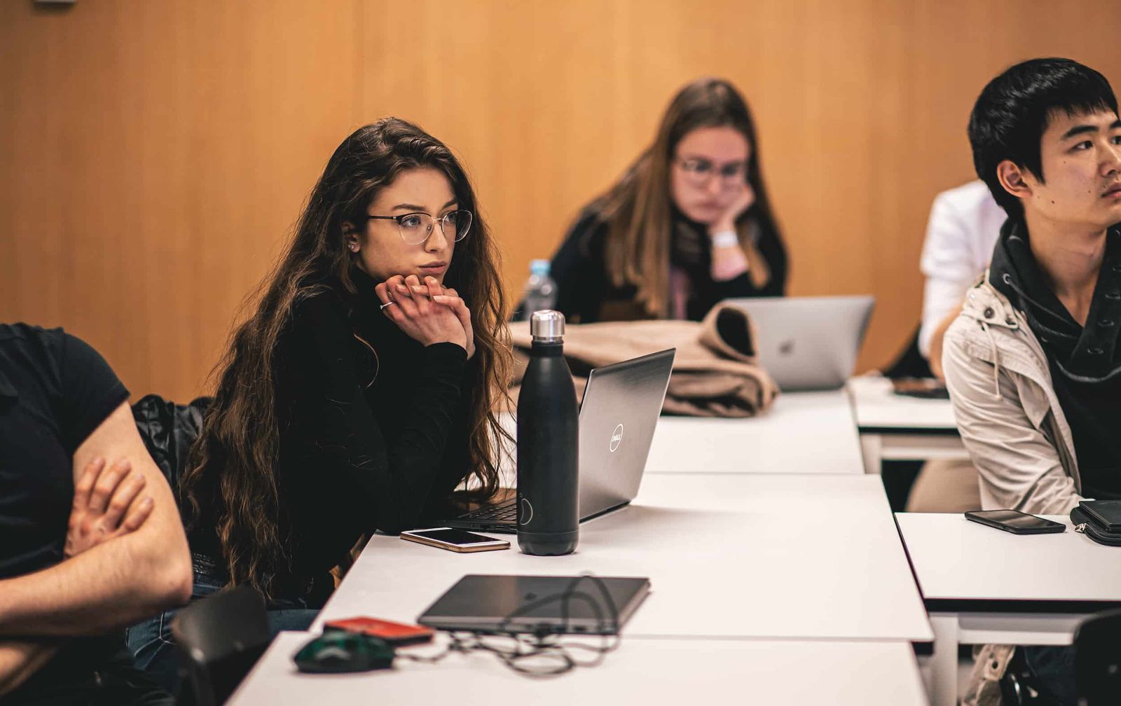 Students working together on laptops at an ETC workshop